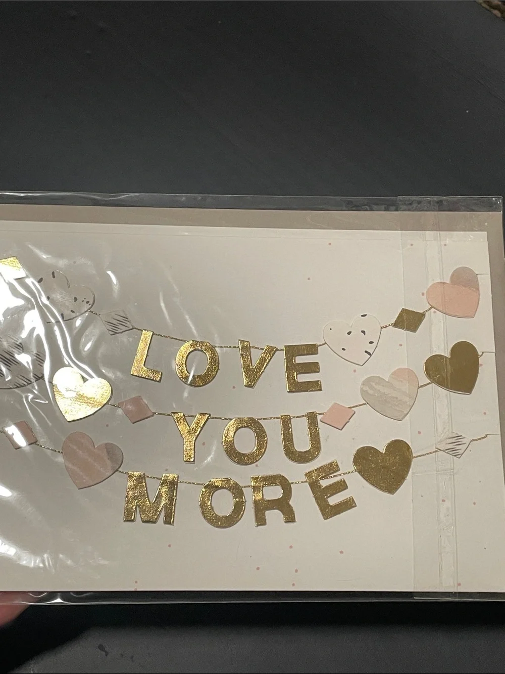🖤5/$25 NWT hallmark signature greeting card and envelope gold banner love